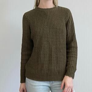 Forever 21 Olive Green Knit Crewneck Sweater